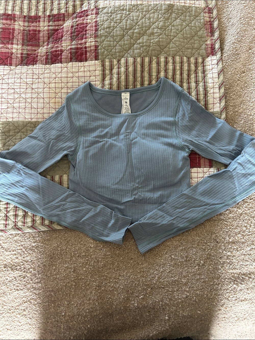 lululemon athletica Ebb To Street Ribbed Long Sleeve Top - Grey Blue